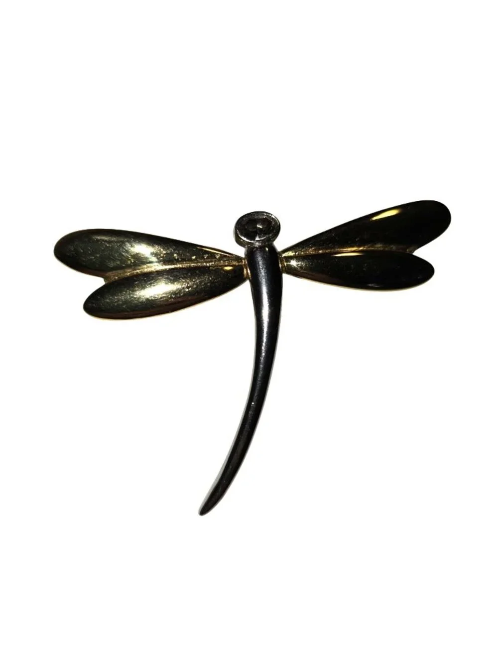 Dragonfly Firefly Liz Claiborne Mixed Metal Silver Gold Brooch 2 Piece Set - Picture 3 of 8